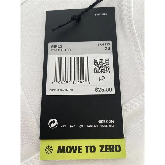 NWT Nike Swoosh Luxe Big Kids' Longline Sports Bra White Size XS - Picture 2 of 2